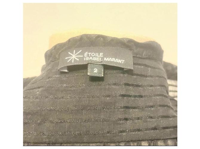 Autre Marque Vestido negro de voile a rayas - vista 7