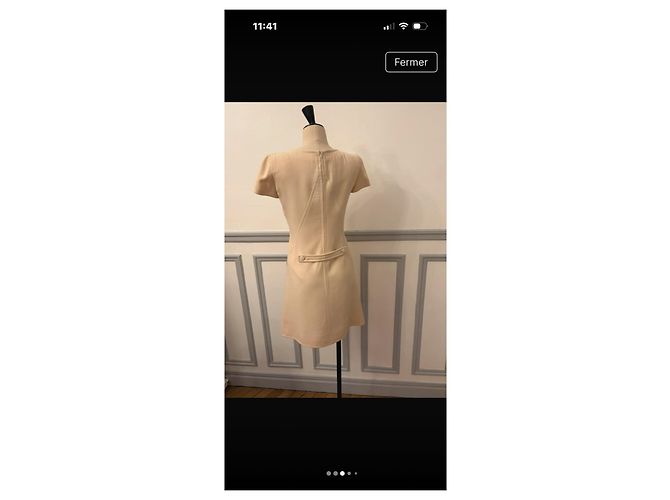 Courreges Courrèges Kleid in Beige Aus weiß - Ansicht 3