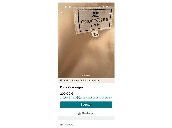Courreges Courrèges Kleid in Beige Aus weiß - Ansicht 6