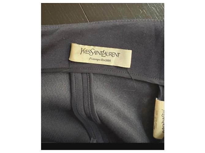 Yves Saint Laurent Falda Lápiz Azul Marino - vista 3