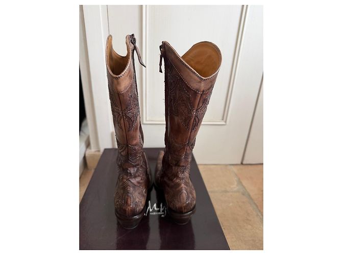 Autre Marque Botas de cuero marrón Damy Castaño - vista 5