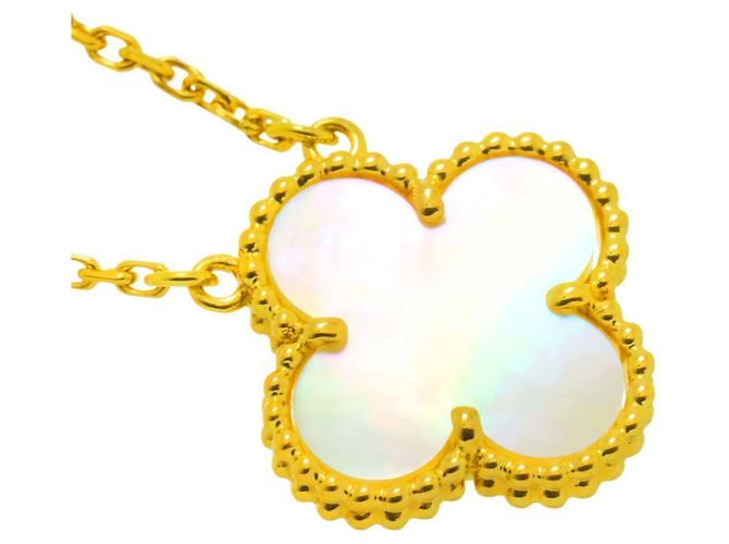 Collana Van Cleef & Arpels VCA Alhambra in madreperla e oro giallo 18K - vista 3