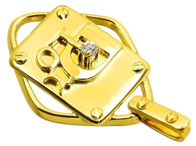Pendente Christian Dior in oro giallo 18K e diamanti - vista 3