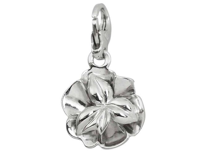 Pendente Chanel Camélia in oro bianco - vista 3