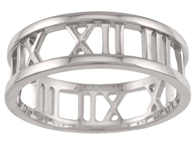 Autre Marque Anello Tiffany & Co. Atlas 1 in oro bianco 18K - vista 2
