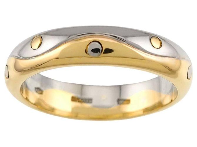 Bulgari Anello Bvlgari BVLGARI Onda in oro giallo e bianco 18K - vista 2