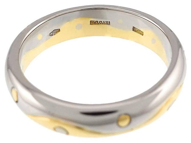 Bulgari Anello Bvlgari BVLGARI Onda in oro giallo e bianco 18K - vista 3