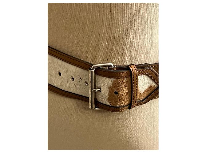 Michel Klein Leather and pony hair belt - view 2
