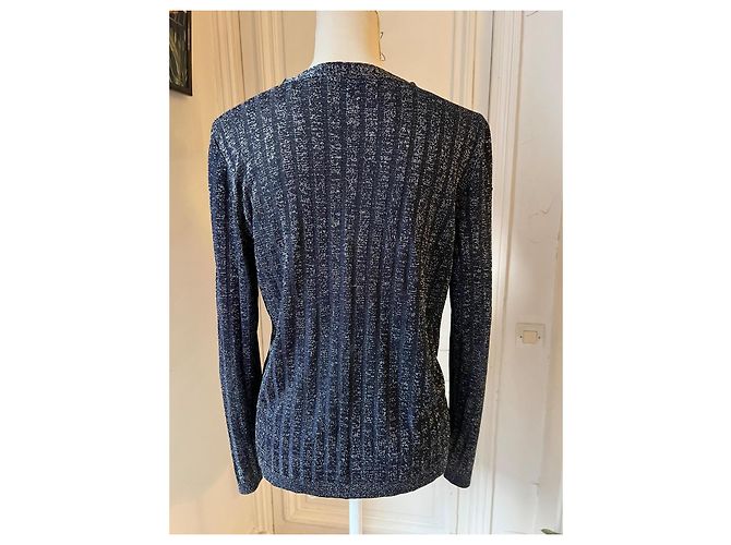 Apc A.P.C. Cardigan in Metallic-Marineblau Metallisch Dunkelblau - Ansicht 2