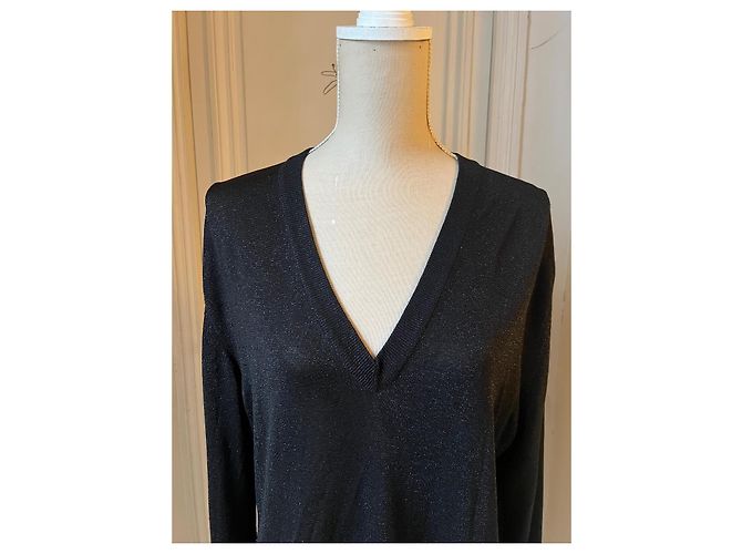 Prada V-Ausschnitt-Strickpullover in Schwarz - Ansicht 2