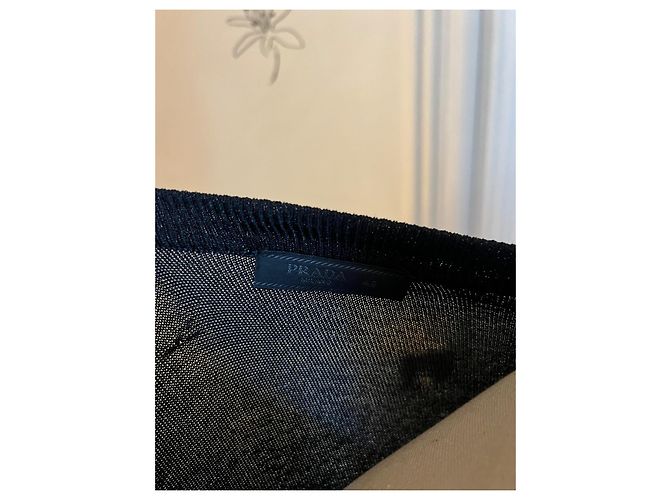 Prada V-Ausschnitt-Strickpullover in Schwarz - Ansicht 6