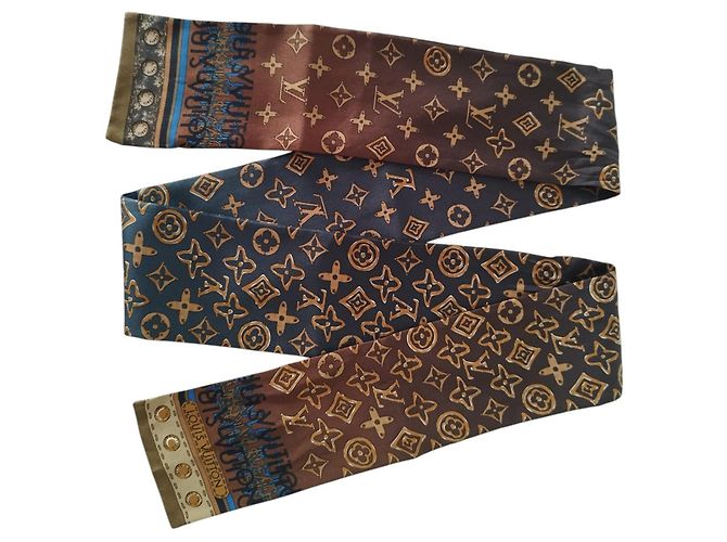 Louis Vuitton Bandeau Twilly Monogram Marrone e Blu Multicolore - vista 8