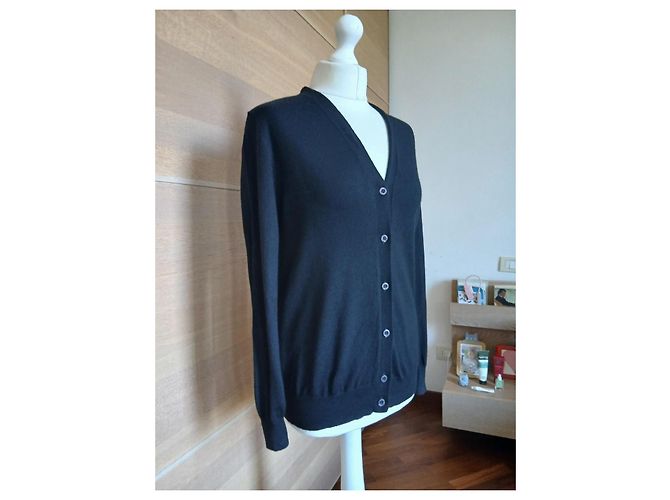 Prada schwarzer Cardigan aus Schurwolle - Ansicht 2
