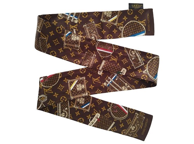 Louis Vuitton Twilly Monogram e Malles in seta Multicolore - vista 2