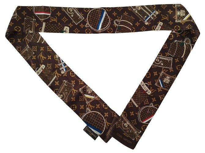 Louis Vuitton Twilly Monogram e Malles in seta Multicolore - vista 4