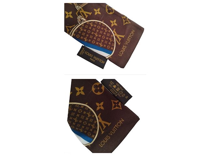 Louis Vuitton Twilly Monogram e Malles in seta Multicolore - vista 6