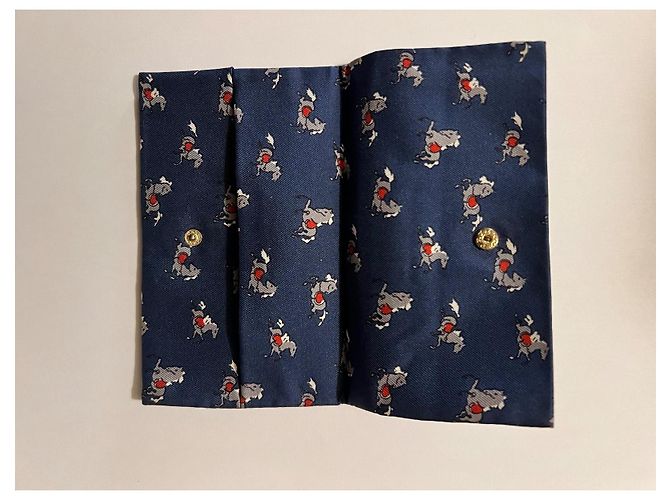 Hermès Paris Seidentuch-Etui Weiß Rot Blau Grau - Ansicht 3