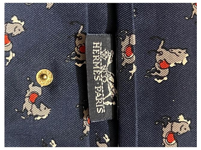Hermès Paris Seidentuch-Etui Weiß Rot Blau Grau - Ansicht 6
