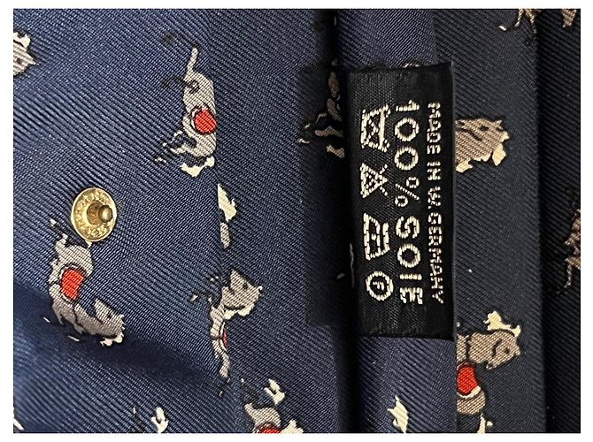 Hermès Paris Seidentuch-Etui Weiß Rot Blau Grau - Ansicht 7
