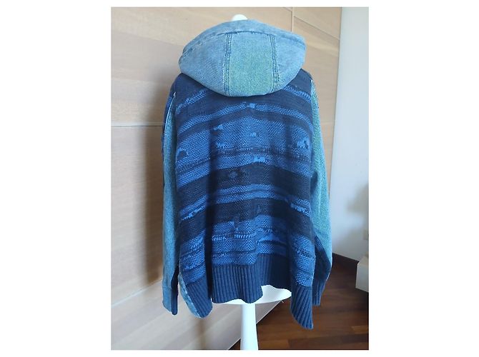 Giacca in denim e maglia Diesel con cappuccio Blu Blu scuro - vista 6