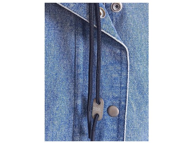 Giacca in denim e maglia Diesel con cappuccio Blu Blu scuro - vista 7