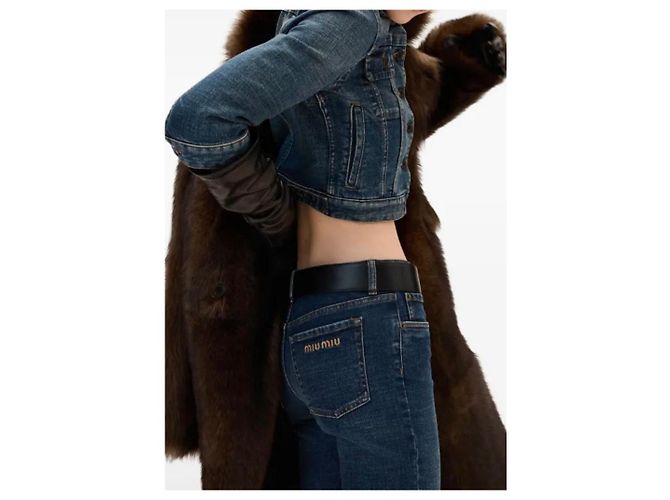 Jeans Slim in Denim Blu Miu Miu - vista 10