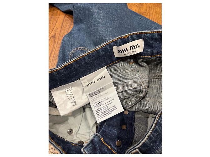 Jeans Slim in Denim Blu Miu Miu - vista 3