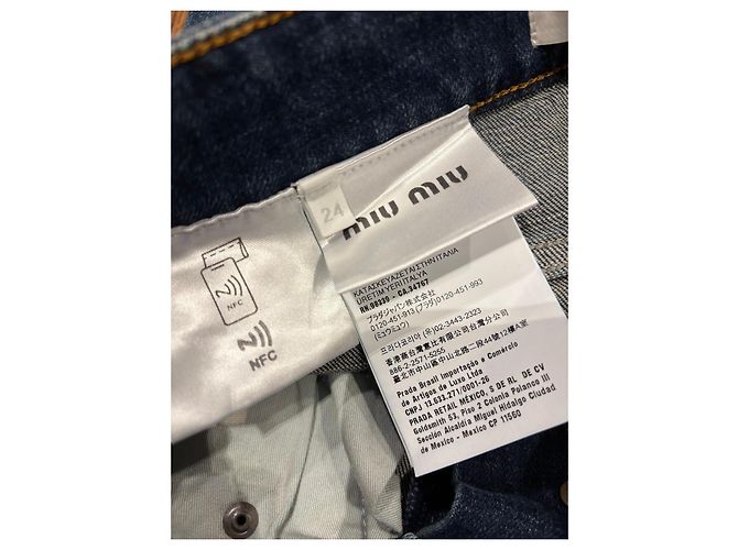 Jeans Slim in Denim Blu Miu Miu - vista 4