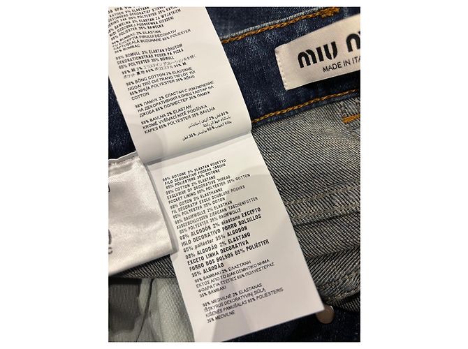 Jeans Slim in Denim Blu Miu Miu - vista 5
