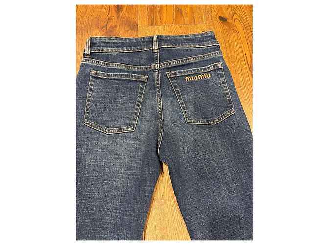 Jeans Slim in Denim Blu Miu Miu - vista 7