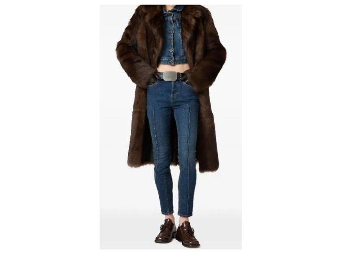 Jeans Slim in Denim Blu Miu Miu - vista 8