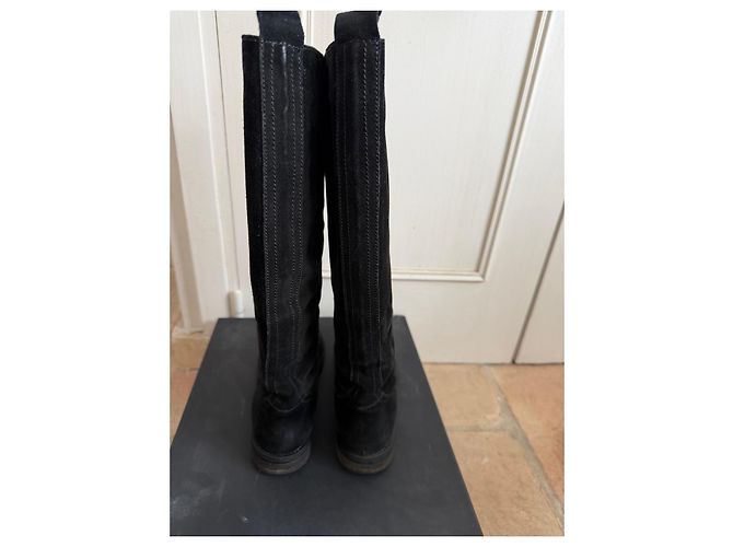 Autre Marque Botas altas de ante negro con calavera adornada con tachuelas - vista 5
