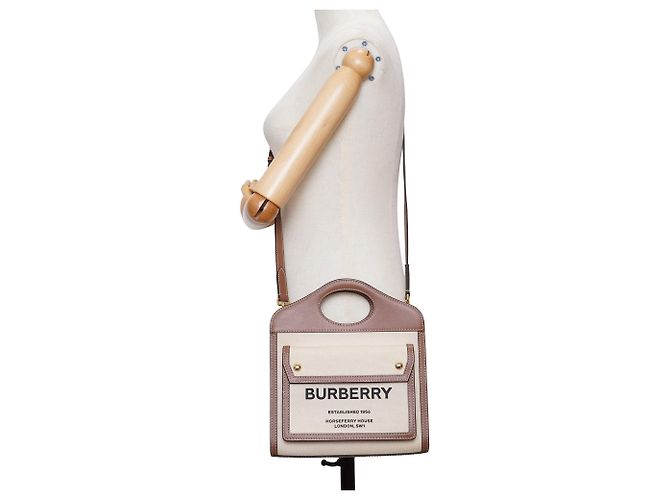 Burberry Mini Bolsa Horseferry Pocket Two-Tone - vista 19
