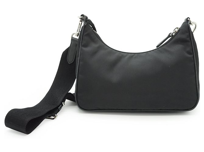 Prada Re-Edition 2005 Re-Nylon Mini Hobo Nero - vista 2