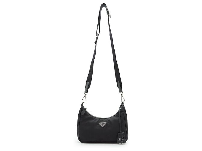 Prada Re-Edition 2005 Re-Nylon Mini Hobo Nero - vista 3