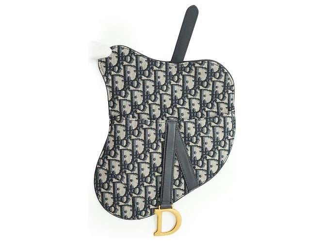 Dior Borsa cintura Mini Saddle Oblique Jacquard Nero Blu Beige - vista 10