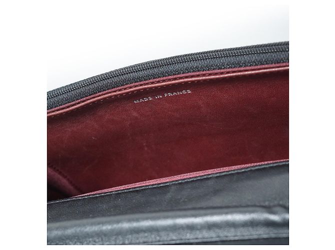 Chanel Classic Matelassé Wallet-on-Chain aus Lammleder Schwarz Bordeaux - Ansicht 13