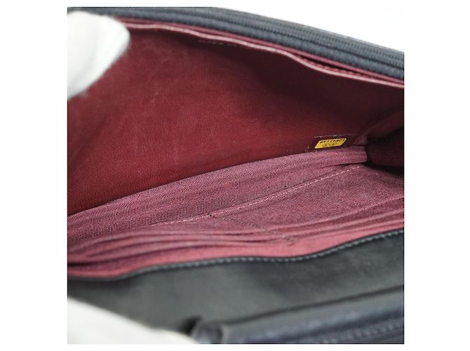 Chanel Classic Matelassé Wallet-on-Chain aus Lammleder Schwarz Bordeaux - Ansicht 14