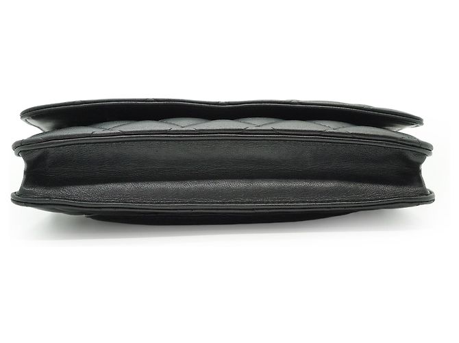 Chanel Classic Matelassé Wallet-on-Chain aus Lammleder Schwarz Bordeaux - Ansicht 6