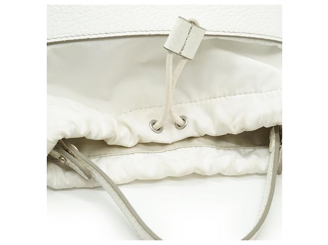 Autre Marque Maison Margiela 5AC Micro Borsa a Secchiello 2-Way Bianco - vista 11