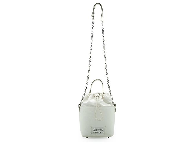 Autre Marque Maison Margiela 5AC Micro Borsa a Secchiello 2-Way Bianco - vista 3