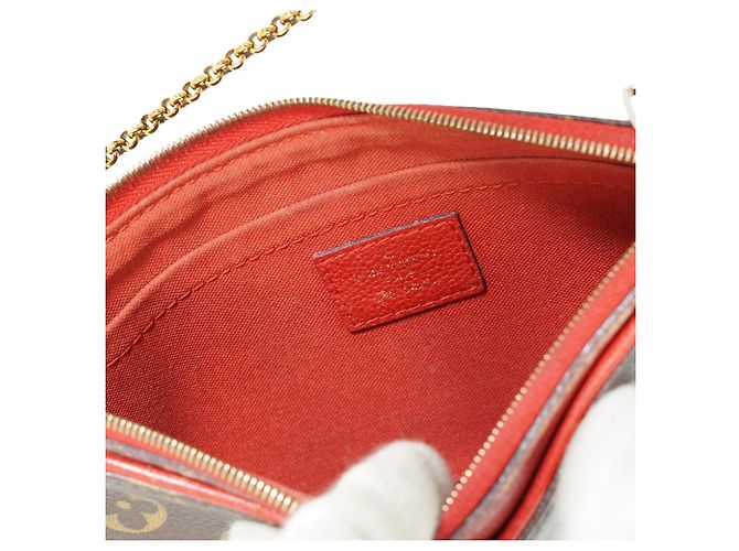 Louis Vuitton Pochette Monogram Pallas Cherry 2-Way Marron Rouge - vue 13