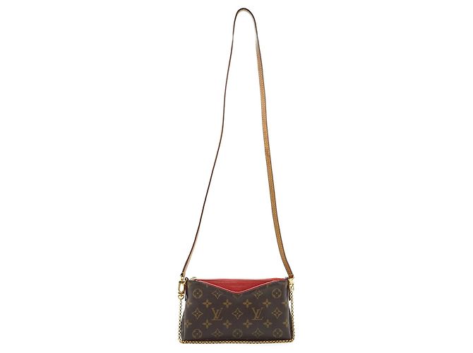 Louis Vuitton Pochette Monogram Pallas Cherry 2-Way Marron Rouge - vue 3