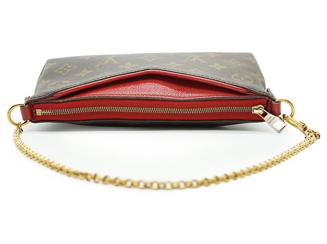 Louis Vuitton Pochette Monogram Pallas Cherry 2-Way Marron Rouge - vue 9