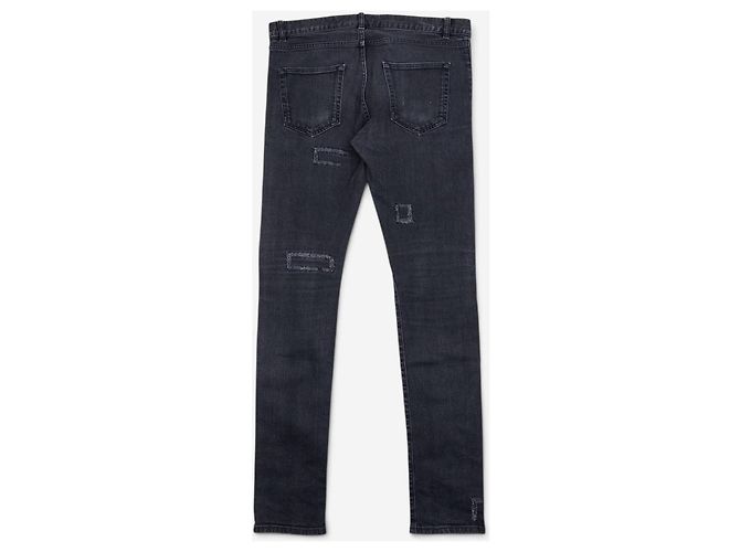Autre Marque Jeans in denim Saint Laurent by Anthony Vaccarello AW16 D02 Scab Patch Nero - vista 2