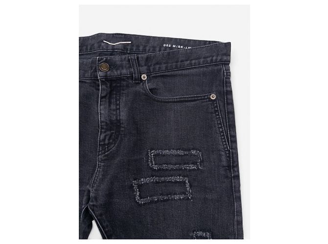 Autre Marque Jeans in denim Saint Laurent by Anthony Vaccarello AW16 D02 Scab Patch Nero - vista 3