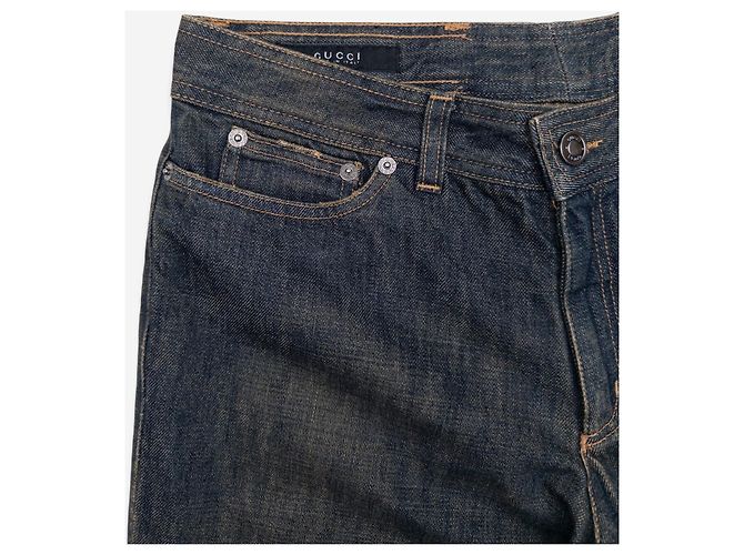 Gucci by Tom Ford SS02 Flared Sanded Bootcut Denim Jeans Blau - Ansicht 3