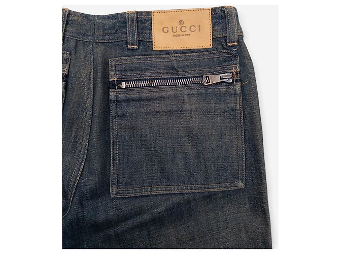Gucci by Tom Ford SS02 Flared Sanded Bootcut Denim Jeans Blau - Ansicht 4