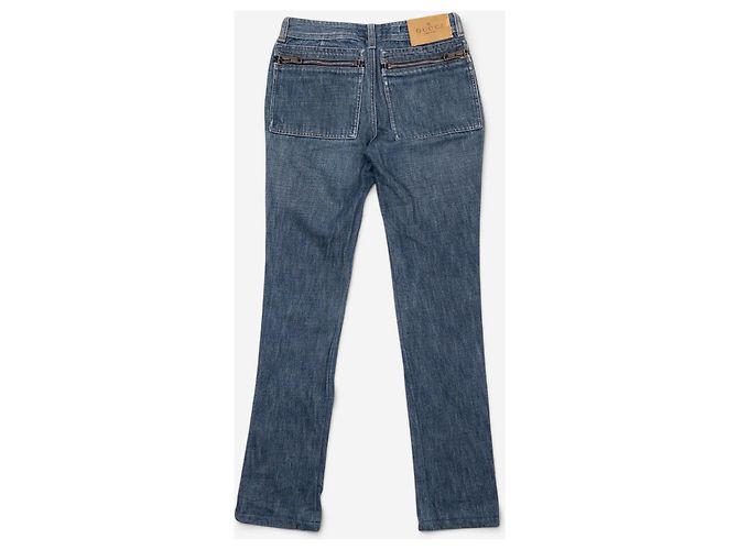Gucci by Tom Ford SS02 Flared Sanded Bootcut Denim Jeans Blau - Ansicht 2