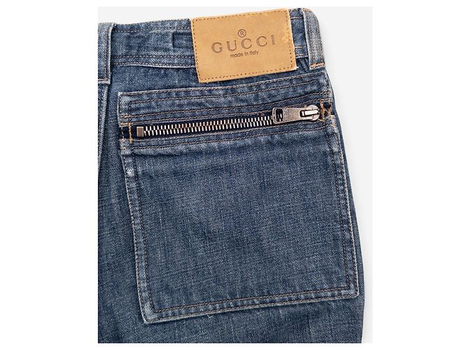 Gucci by Tom Ford SS02 Flared Sanded Bootcut Denim Jeans Blau - Ansicht 4